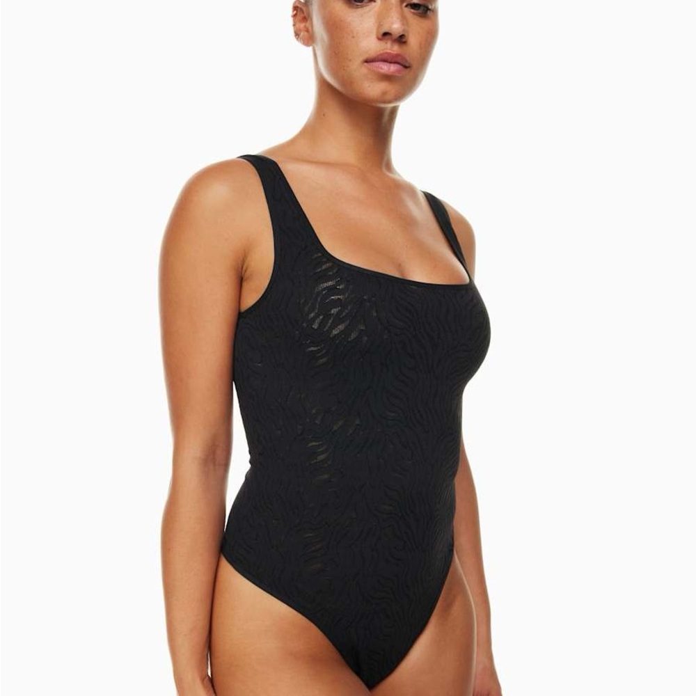 Aritzia Babaton Shapelace Tank Bodysuit Navy Blue XS